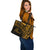 Nauru Leather Tote - Gold Color Cross Style - Polynesian Pride