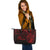 Nauru Leather Tote - Red Color Cross Style - Polynesian Pride