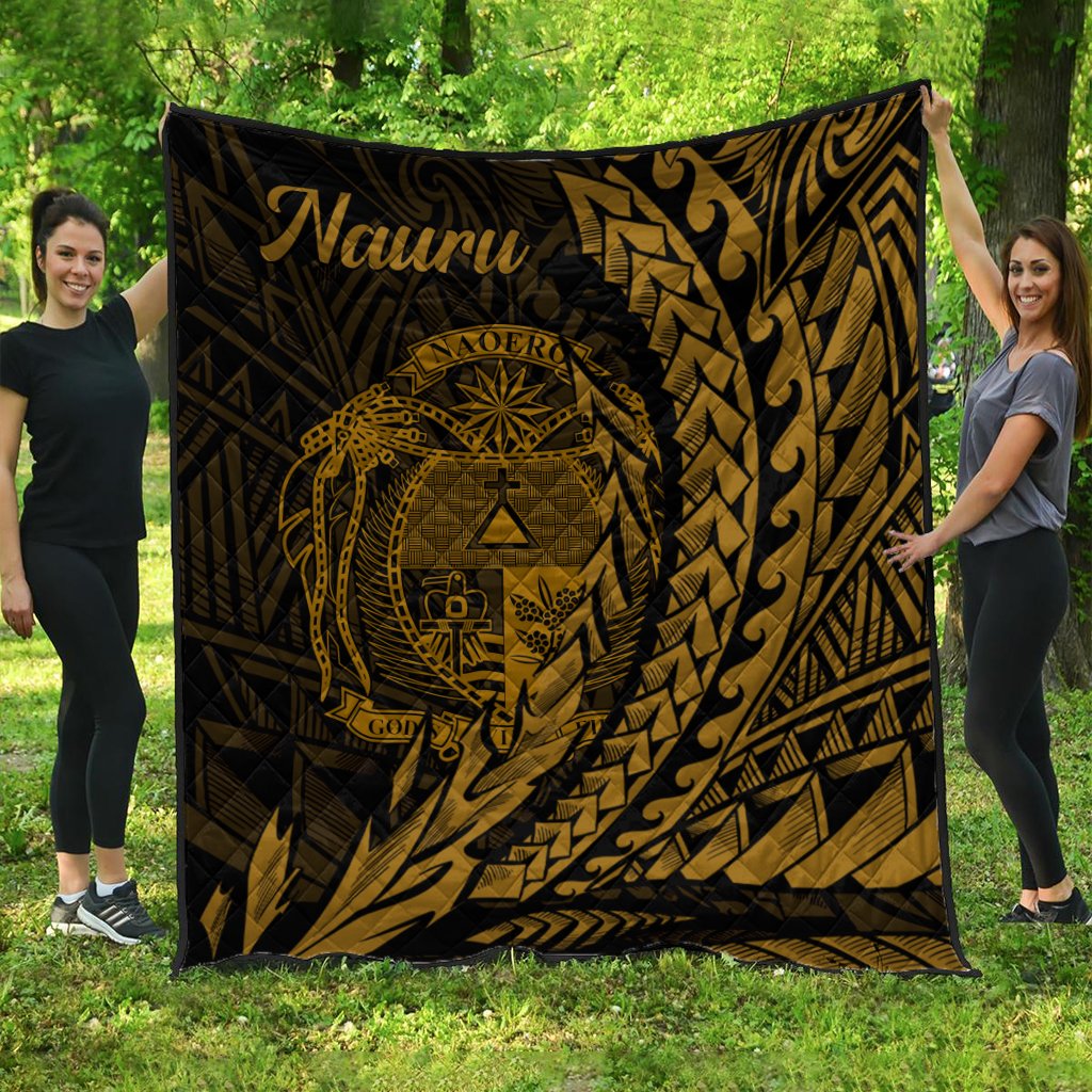 Nauru Premium Quilt - Wings Style Black - Polynesian Pride