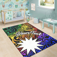 Nauru Custom Personalised Area Rug - Rainbow Polynesian Pattern - Polynesian Pride