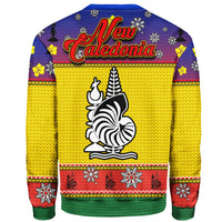 New Caledonia Christmas Sweater - Santa Claus Polynesian Tattoo - Polynesian Pride