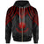 Nauru Custom Zip up Hoodie Polynesian Armor Style Red Unisex Red - Polynesian Pride