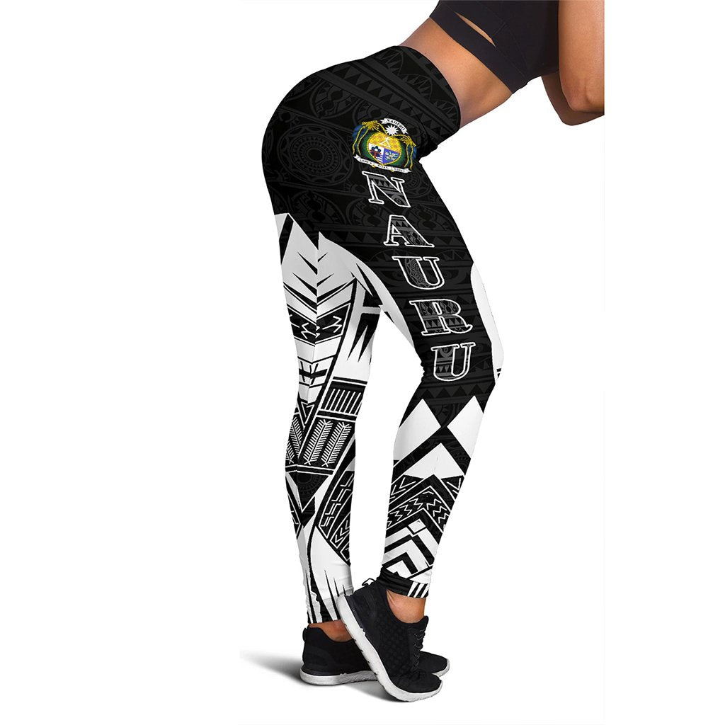 Nauru Polynesian Leggings - Polynesian Tattoo Black Version Black - Polynesian Pride