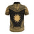 Nauru Custom Polo Shirt Nauru Flag Polynesian Chief Tattoo Gold Version - Polynesian Pride