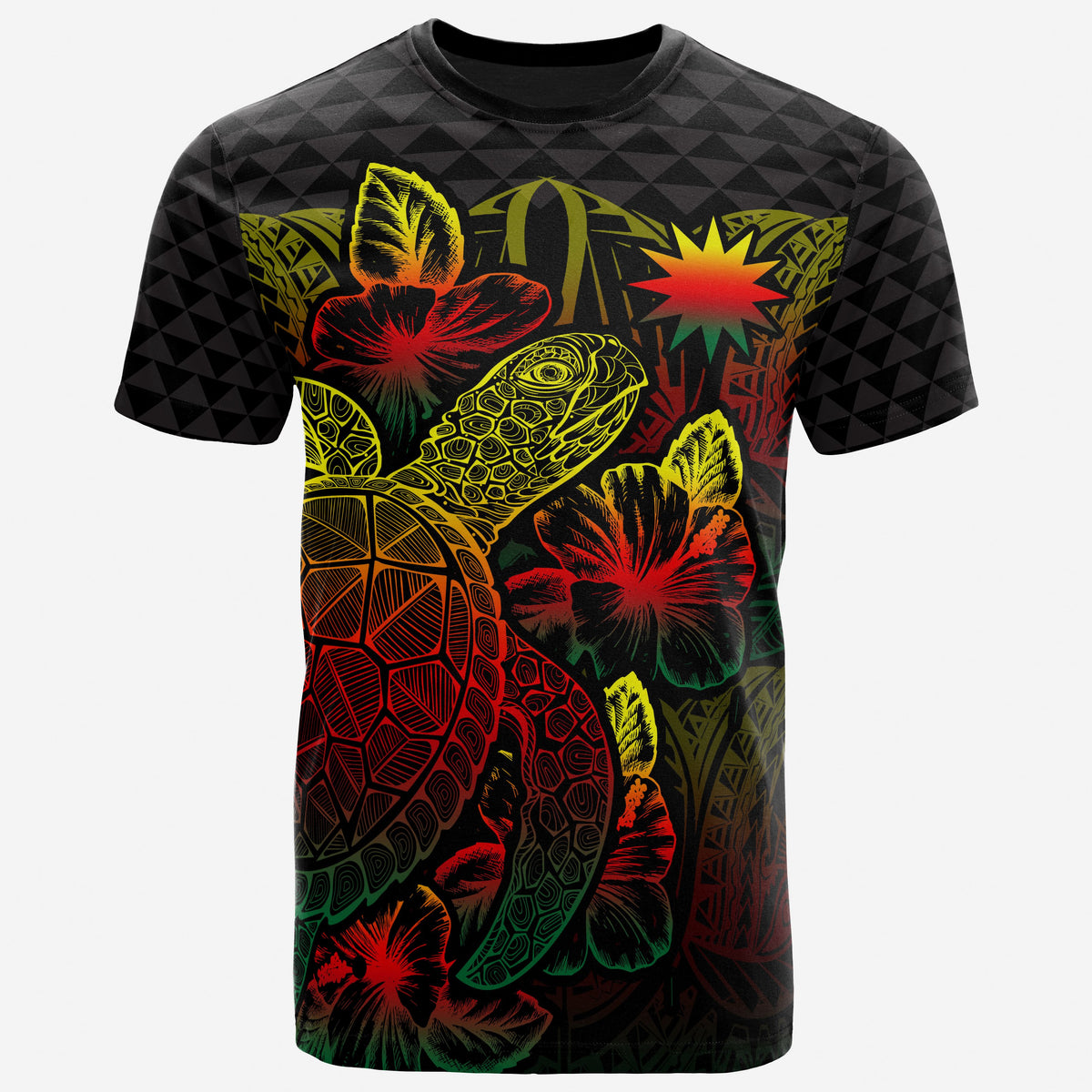 Nauru T Shirt Nauru Flag Turtle Hibiscus Reggae Unisex Reggae - Polynesian Pride