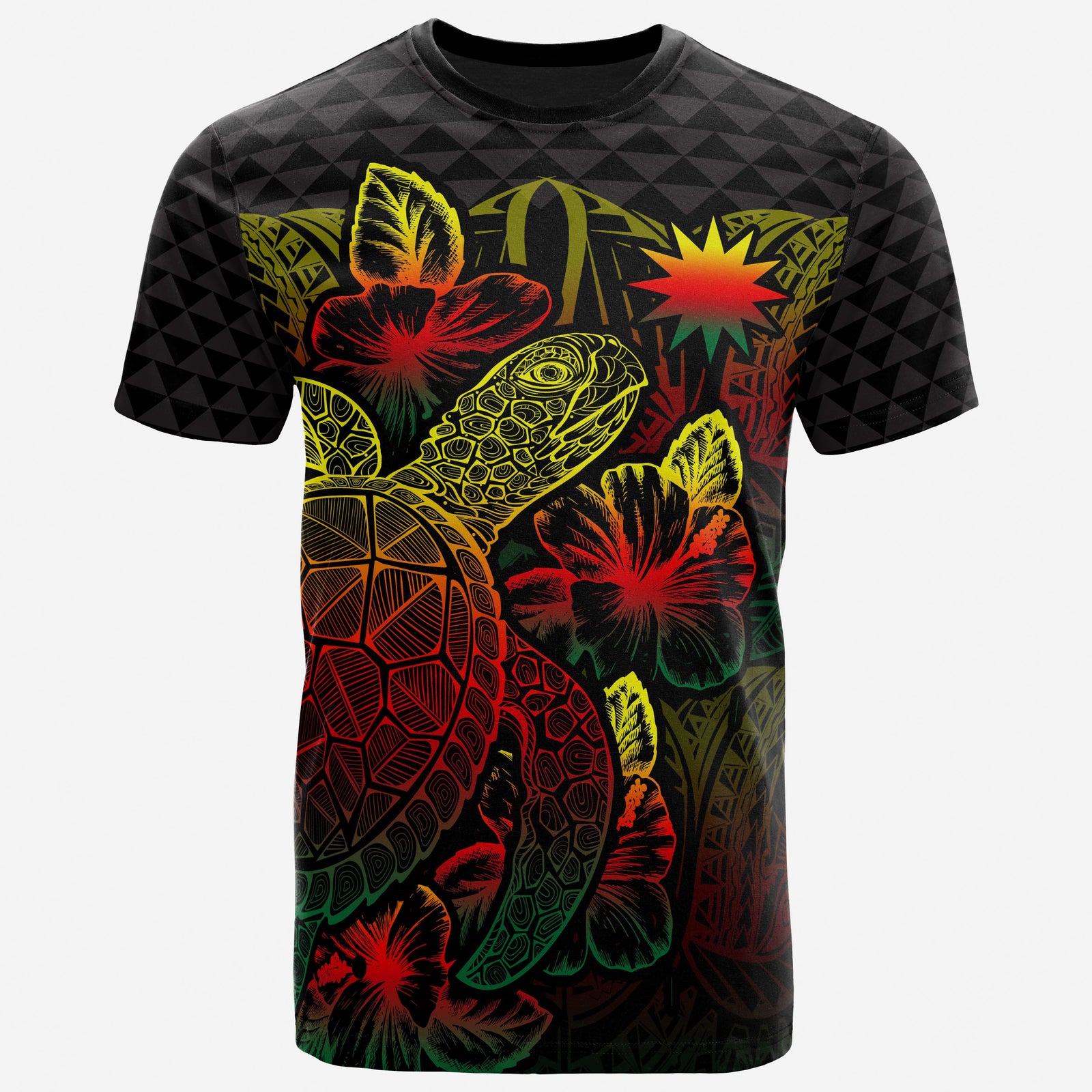 Nauru T Shirt Nauru Flag Turtle Hibiscus Reggae Unisex Reggae - Polynesian Pride