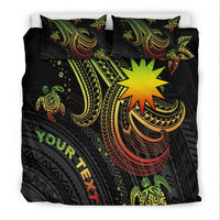 Nauru Custom Personalised Bedding Set - Reggae Turtle - Polynesian Pride