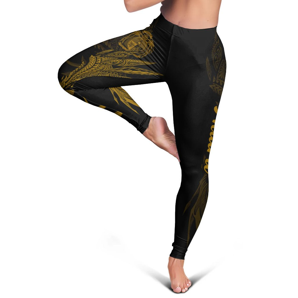 Nauru Leggings - Wings Style Black - Polynesian Pride