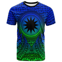 Nauru T Shirt Circle Pattern Blue Unisex Blue - Polynesian Pride