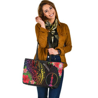 New Caledonia Leather Tote - Tropical Hippie Style - Polynesian Pride