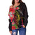 New Caledonia Women's Off Shoulder Sweater - Tropical Hippie Style - Polynesian Pride