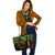 New Caledonia Leather Tote - Reggae Color Cross Style - Polynesian Pride