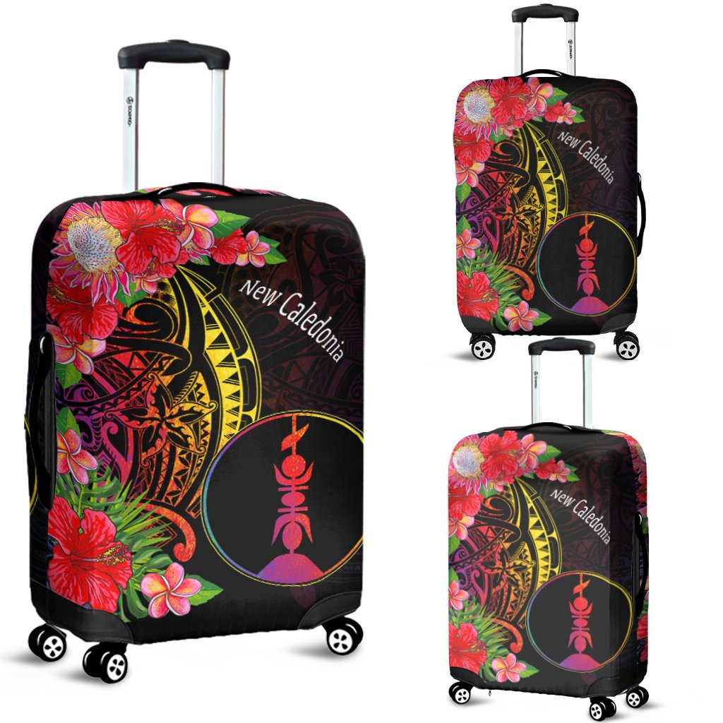 New Caledonia Luggage Covers - Tropical Hippie Style Black - Polynesian Pride