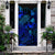 New Caledonia Door Cover Turtle Hibiscus Blue - Polynesian Pride