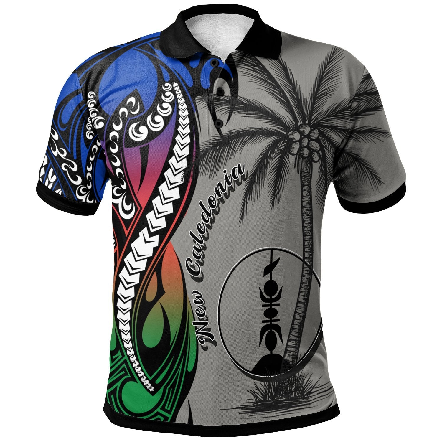 New Caledonia Polo Shirt Classical Coconut Tree Unisex Gray - Polynesian Pride