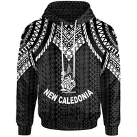 New Caledonia Hoodie Polynesian Armor Style Black Unisex Black - Polynesian Pride