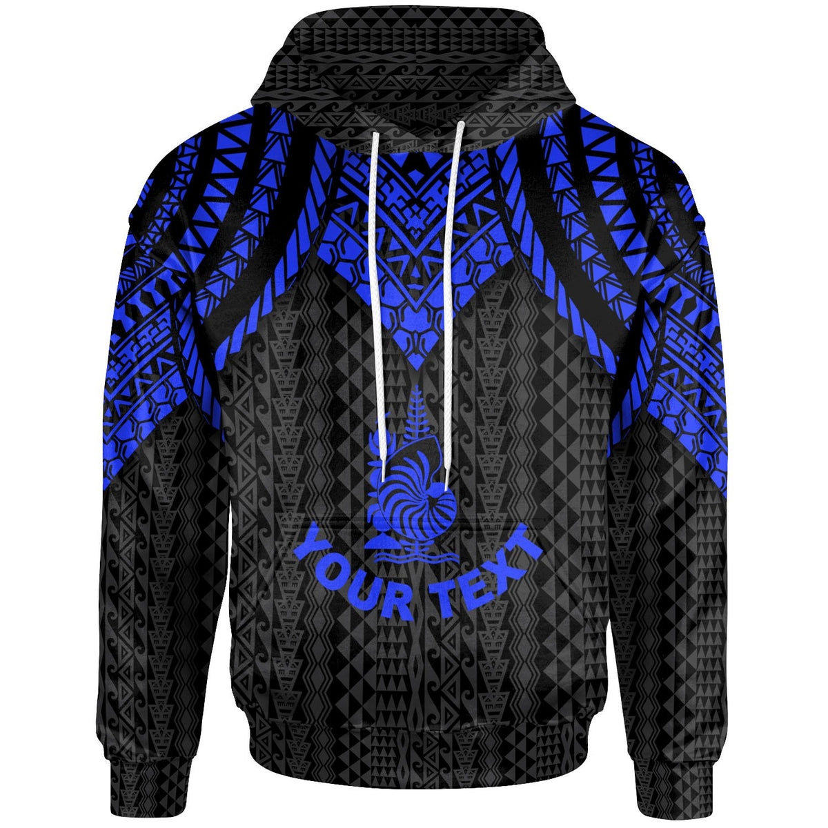 New Caledonia Custom Hoodie Polynesian Armor Style Blue Unisex Blue - Polynesian Pride