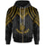 New Caledonia Custom Zip up Hoodie Polynesian Armor Style Gold Unisex Gold - Polynesian Pride