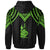 New Caledonia Custom Zip up Hoodie Polynesian Armor Style Green - Polynesian Pride