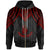 New Caledonia Custom Zip up Hoodie Polynesian Armor Style Red Unisex Red - Polynesian Pride