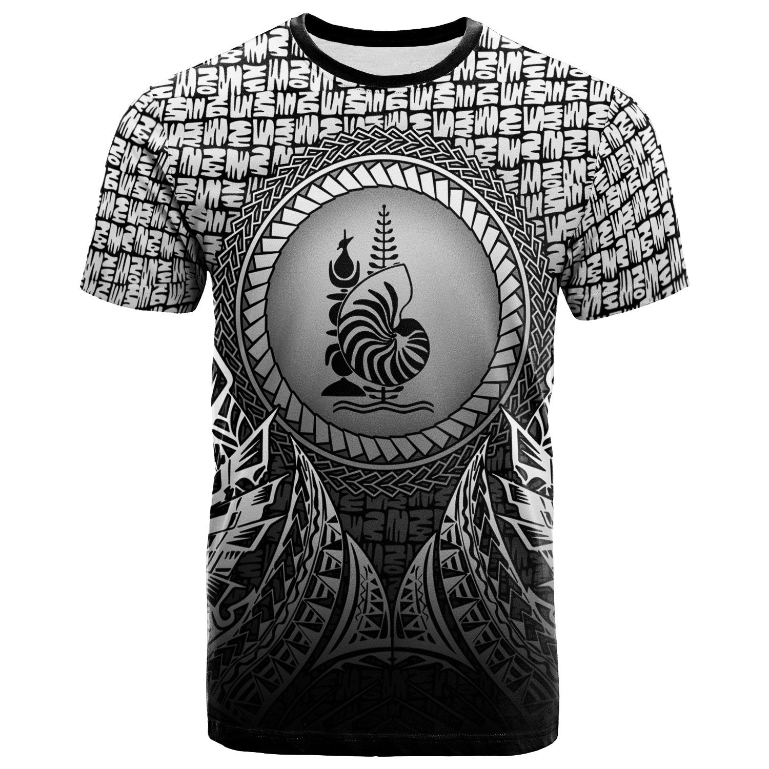 New Caledonia T Shirt Circle Pattern Black Unisex Black - Polynesian Pride