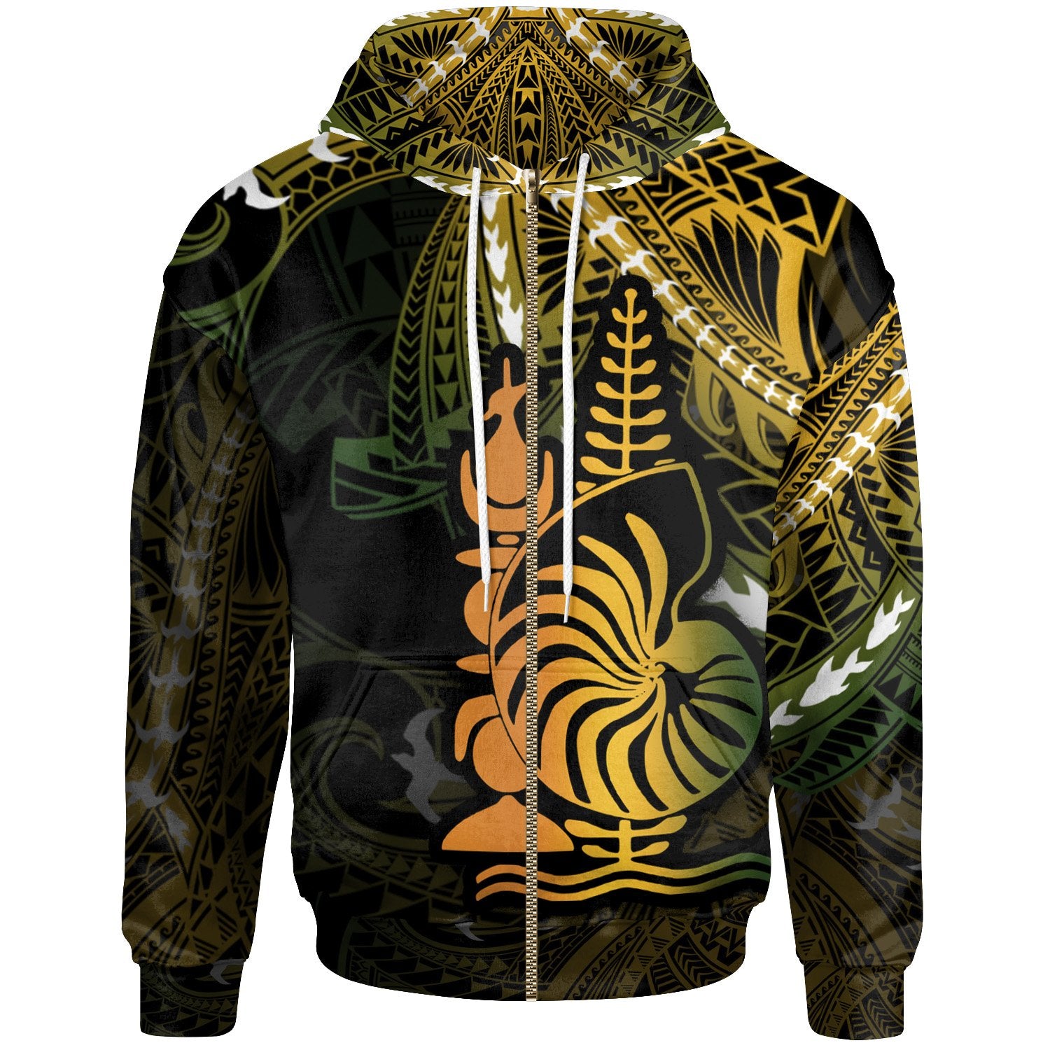 New Caledonia Zip Hoodie Life Style Unisex Black - Polynesian Pride