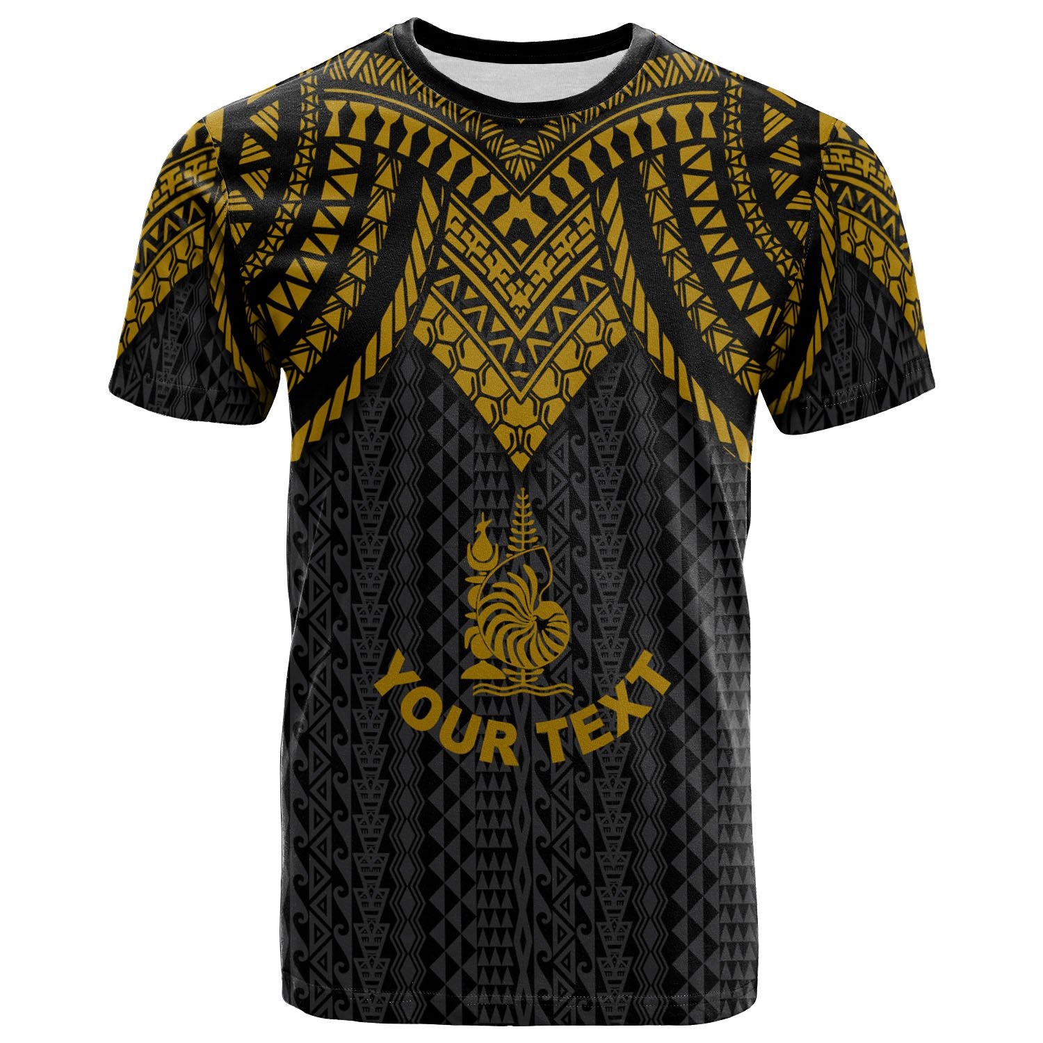 New Caledonia Custom T Shirt Polynesian Armor Style Gold Unisex Art - Polynesian Pride