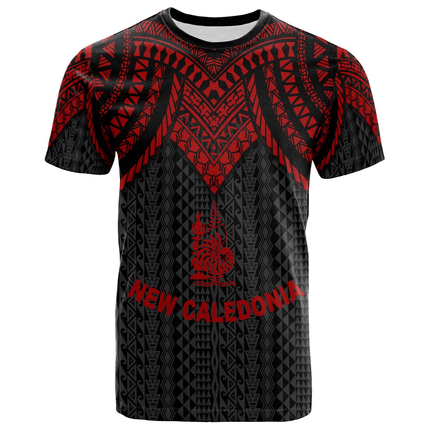 New Caledonia T Shirt Polynesian Armor Style Red Unisex Red - Polynesian Pride
