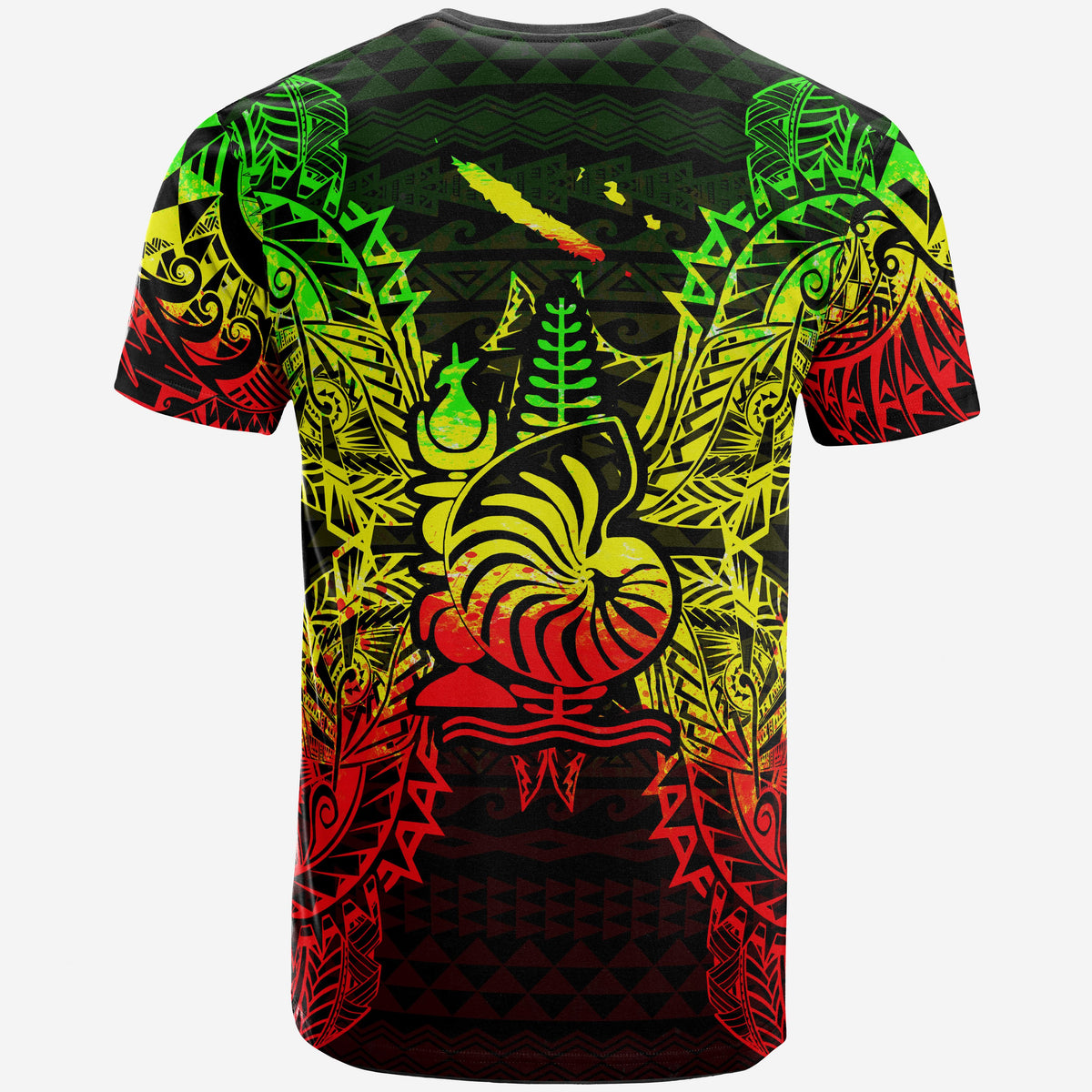 New Caledonia All T Shirt New Caledonia Coat Of Arms Map Polynesian Tattoo Reggae - Polynesian Pride