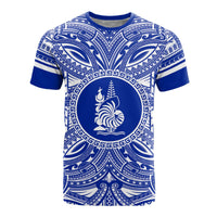 New Caledonia All T Shirt New Caledonia Coat Of Arms Polynesian Flag Color Unisex Blue - Polynesian Pride