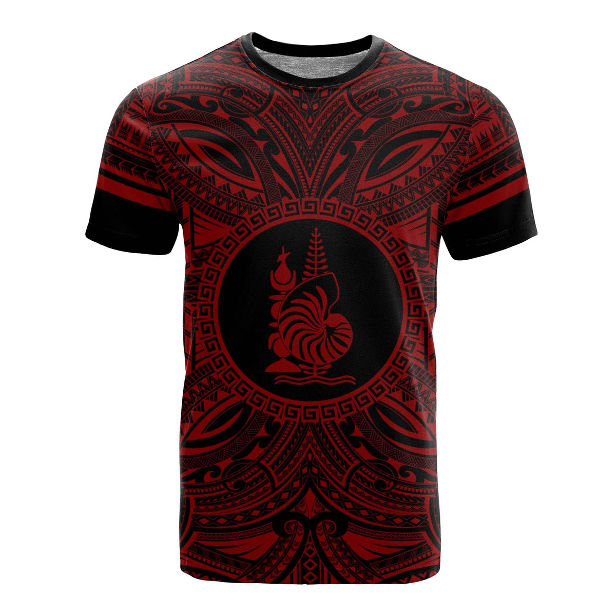 New Caledonia All T Shirt New Caledonia Coat Of Arms Polynesian Red Black Unisex Red - Polynesian Pride