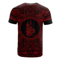 New Caledonia All T Shirt New Caledonia Coat Of Arms Polynesian Red Black - Polynesian Pride