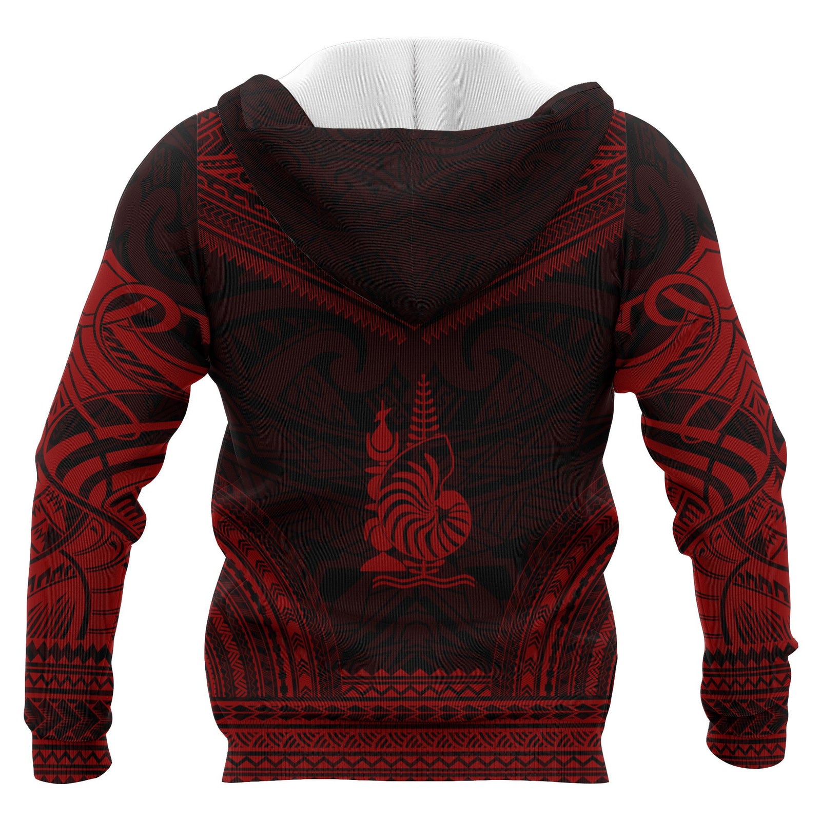 New Caledonia Polynesian Chief Custom Zip up Hoodie Red Version Unisex Red - Polynesian Pride