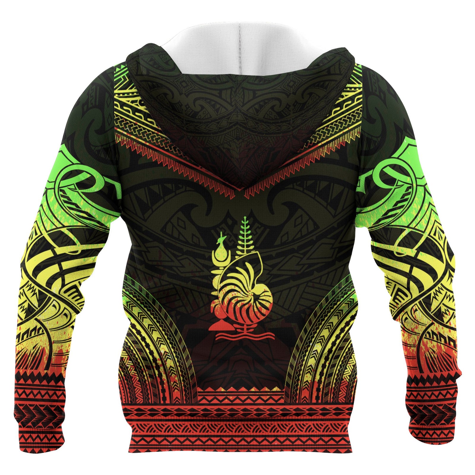 New Caledonia Polynesian Chief Custom Zip up Hoodie Reggae Version Unisex Reggae - Polynesian Pride