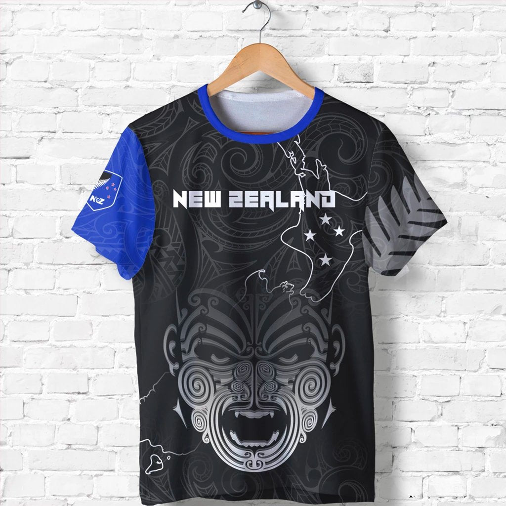 New Zealand Shirt, Maori Ta Moko Tattoo T Shirt Unisex Black - Polynesian Pride