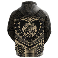 Maori Tattoo New Zealand Zip Hoodie Turtle Tattoo - Polynesian Pride