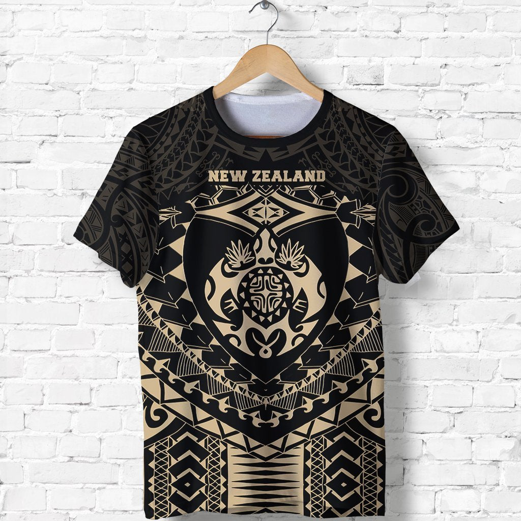 Maori Tattoo New Zealand T Shirt Turtle Tattoo Unisex Black - Polynesian Pride