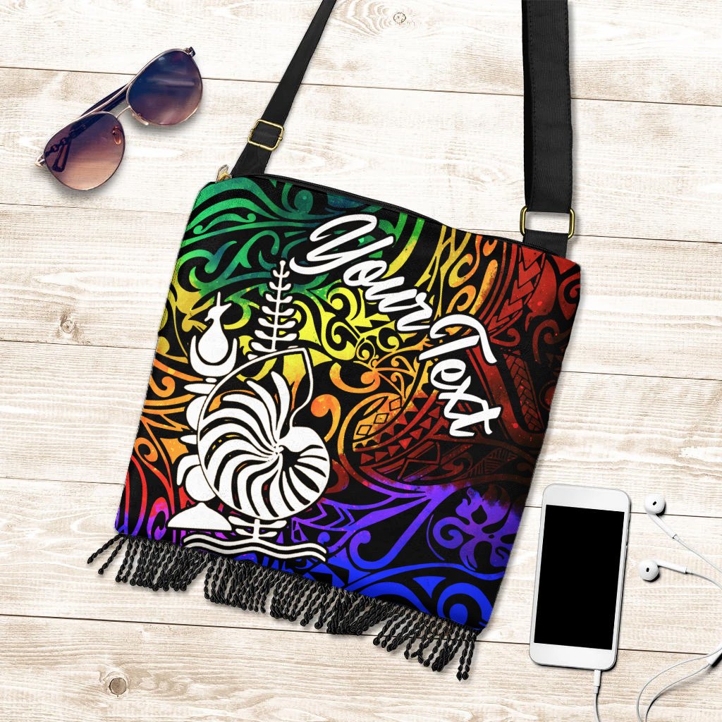 New Caledonia Custom Personalised Boho Handbag - Rainbow Polynesian Pattern One Style One Size Rainbow - Polynesian Pride