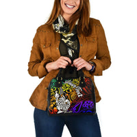 New Caledonia Custom Personalised Shoulder Handbag - Rainbow Polynesian Pattern - Polynesian Pride