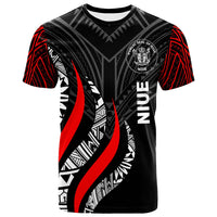 Niue T Shirt Niue Strong Fire Pattern Red Unisex Red - Polynesian Pride