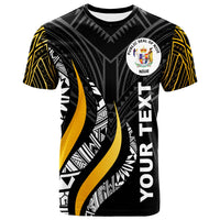 Niue CustomT Shirt Niue Strong Fire Pattern Gold Unisex Art - Polynesian Pride