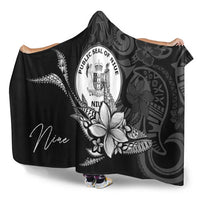 Niue Hooded Blanket - Fish With Plumeria Flowers Style - Polynesian Pride