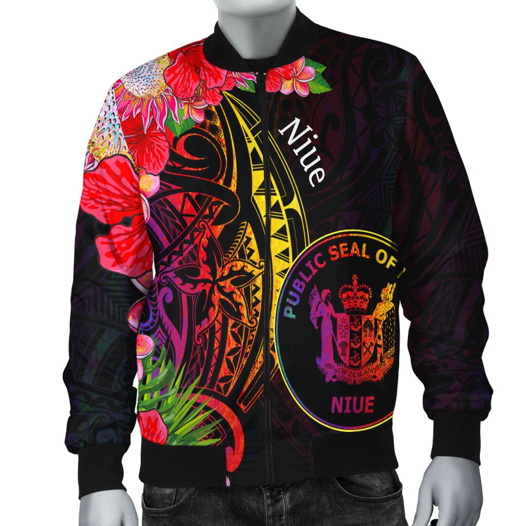 Niue Men's Bomber Jacket - Tropical Hippie Style - Polynesian Pride