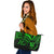 Niue Leather Tote - Green Color Cross Style Black - Polynesian Pride