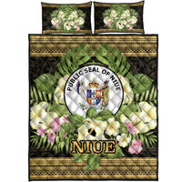 Niue Quilt Bed Set - Polynesian Gold Patterns Collection - Polynesian Pride