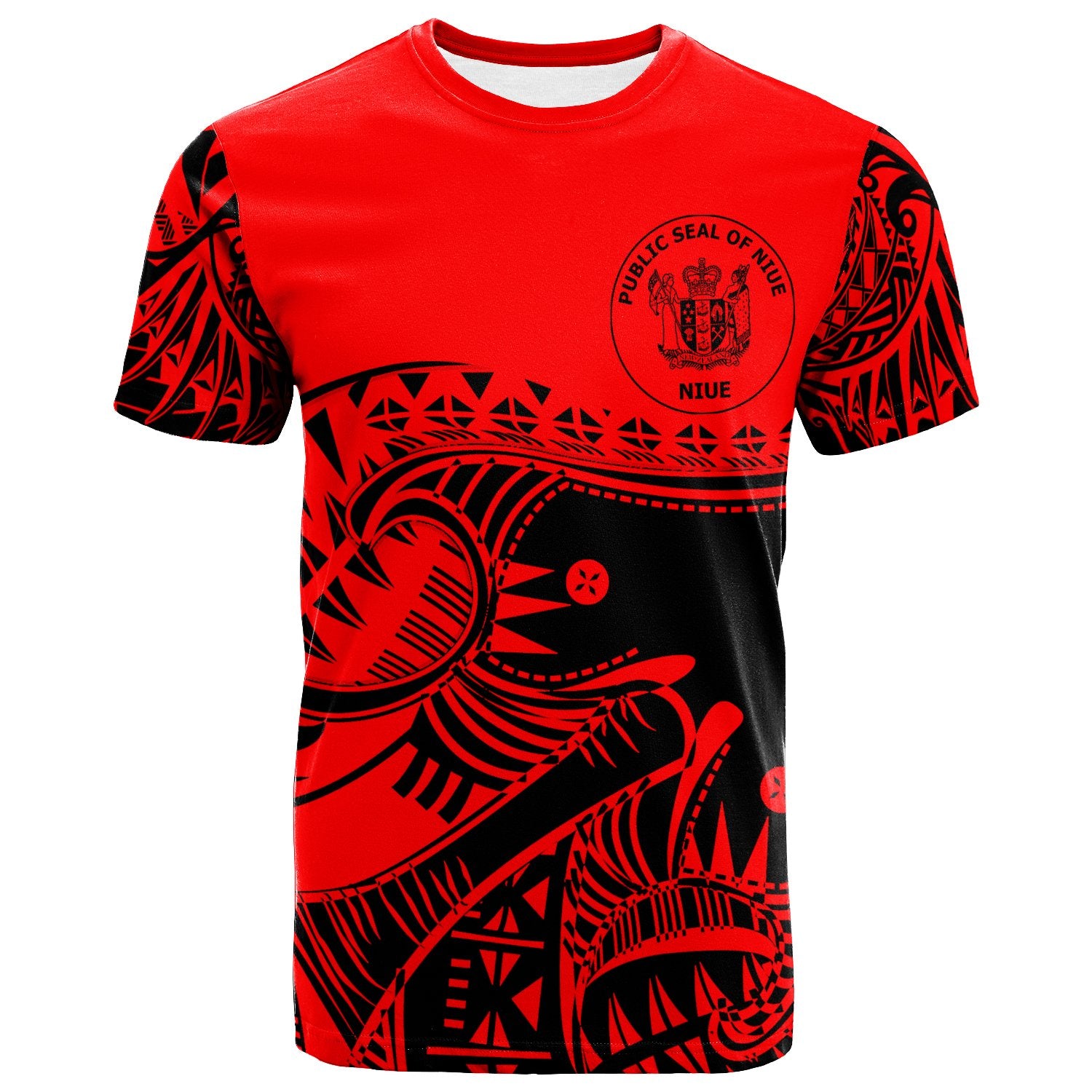 Niue Custom T Shirt Youthful Dynamic Style Unisex Red - Polynesian Pride