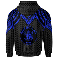 Niue Hoodie Polynesian Armor Style Blue - Polynesian Pride