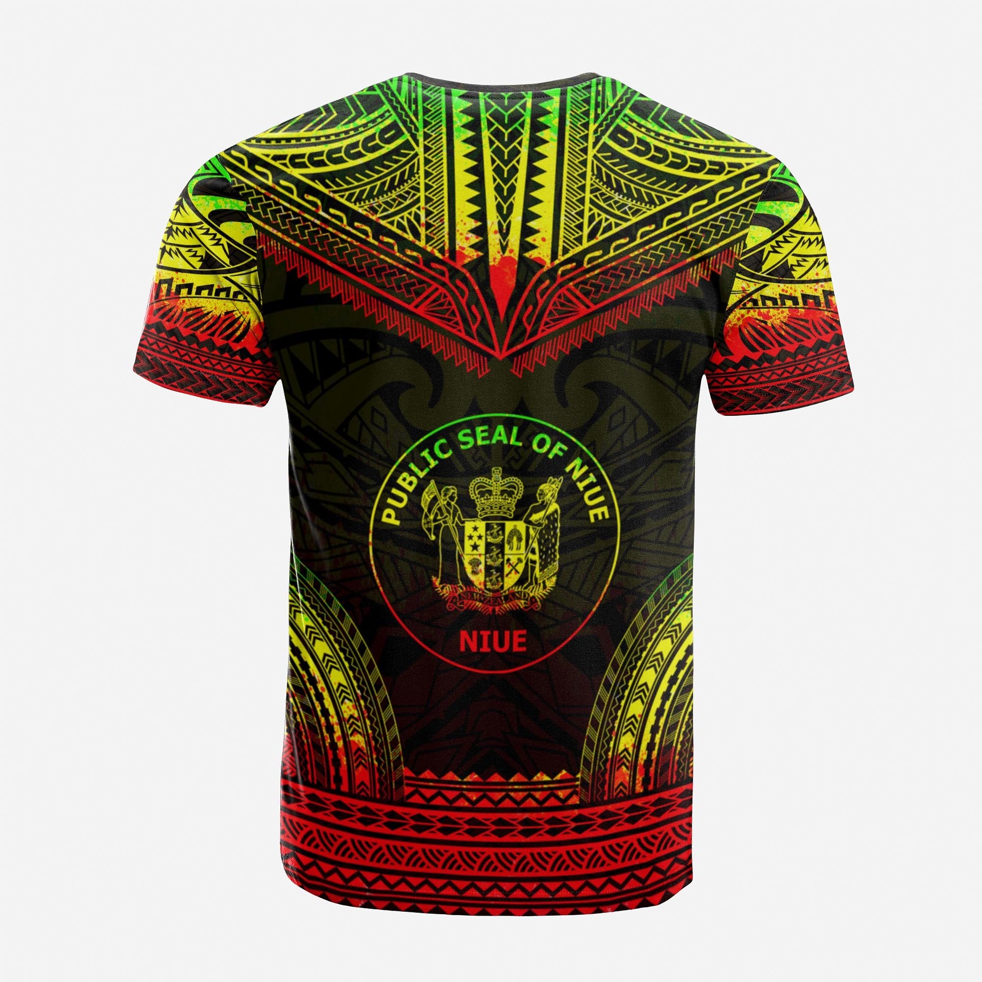 Niue Custom T Shirt Niue Seal Polynesian Chief Tattoo Reggae Version Unisex Reggae - Polynesian Pride