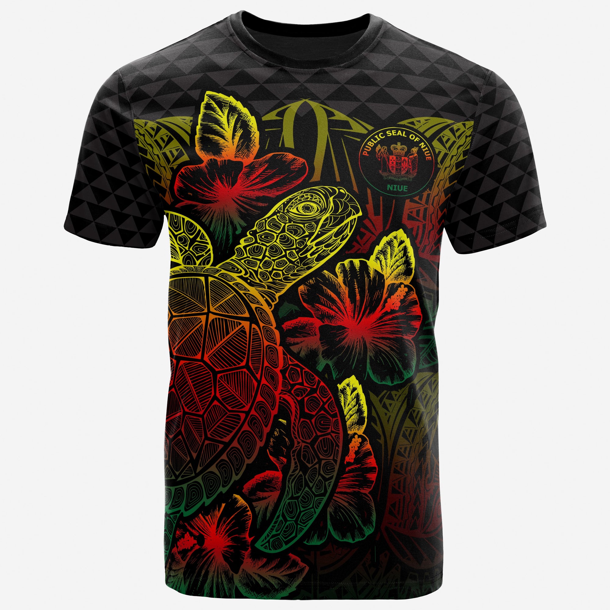 Niue T Shirt Niue Seal Turtle Hibiscus Reggae Unisex Reggae - Polynesian Pride