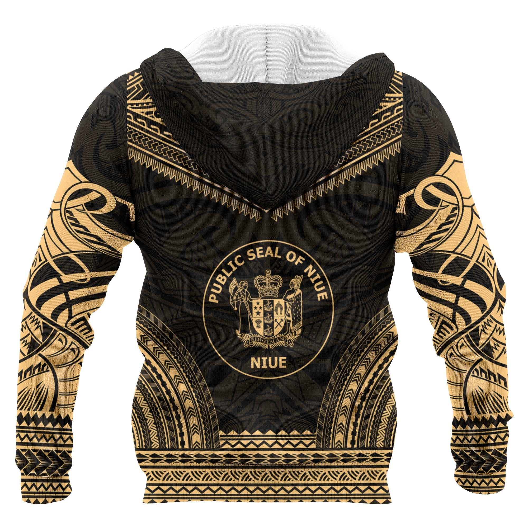 Niue Polynesian Chief Custom Hoodie Gold Version Unisex Gold - Polynesian Pride